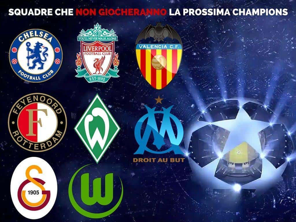 Infografica: Squadre che non giocheranno la prossima Champions League